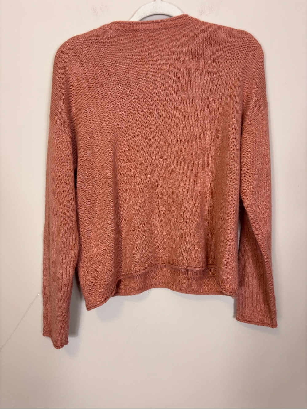 Madewell Pink Crewneck Sweater with Front Pockets Medium - Picture 2 of 6